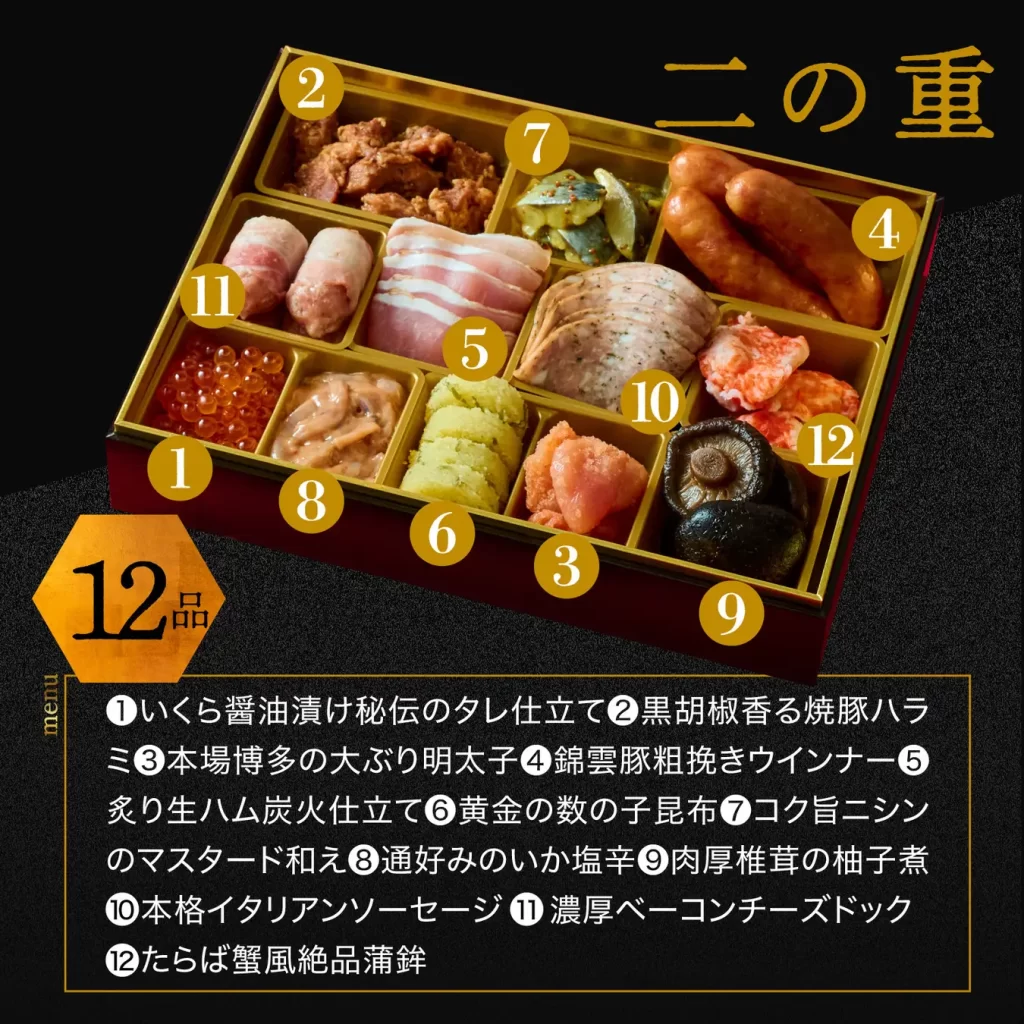 お酒に合う21品を詰め込んだおせち「禁断のおせち」